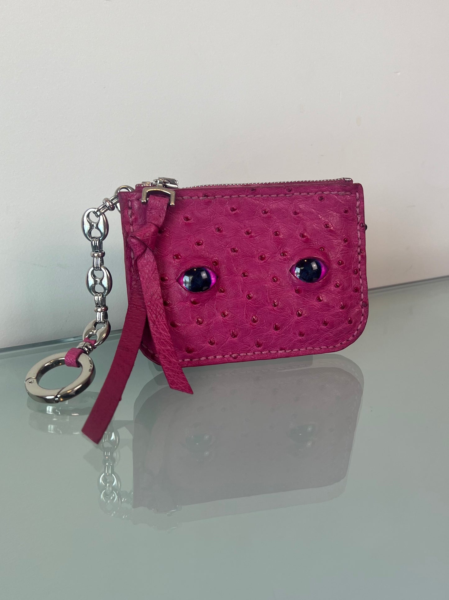 OSTRICH LEATHER PINK WALLET