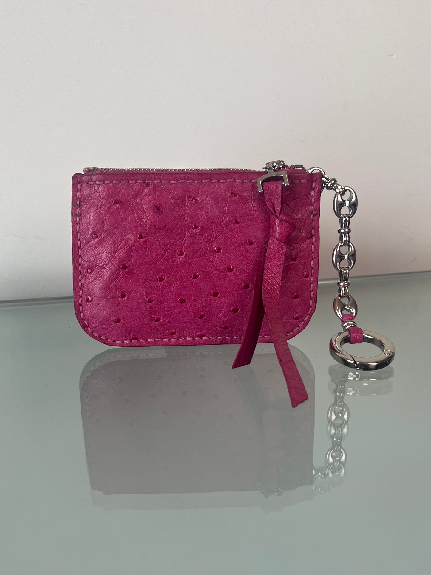 OSTRICH LEATHER PINK WALLET