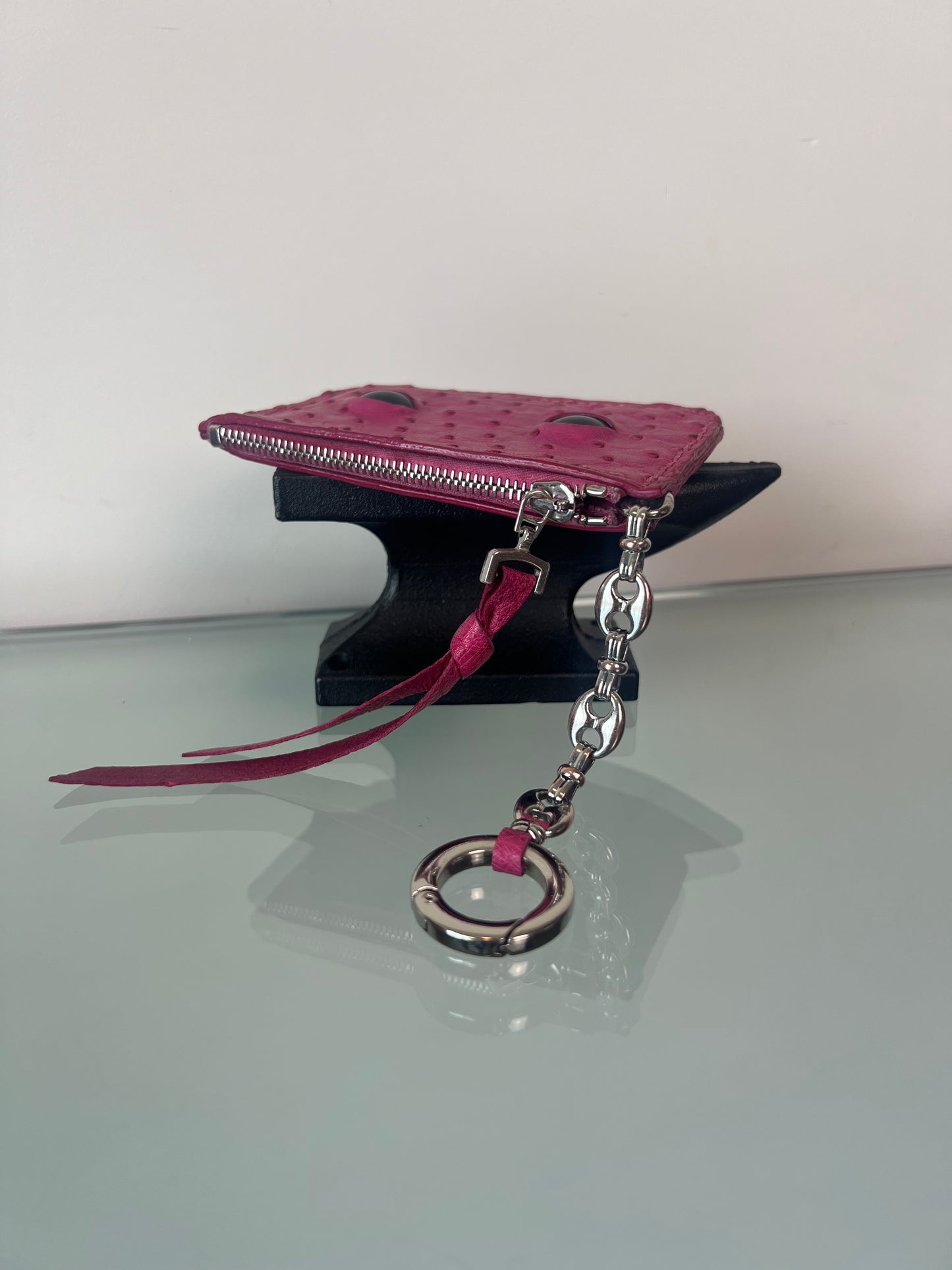 OSTRICH LEATHER PINK WALLET